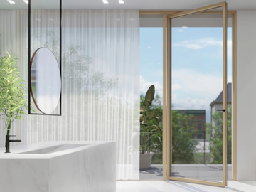 SKYLINE PIVOT - Wooden patio door by CARMINATI SERRAMENTI - view 2